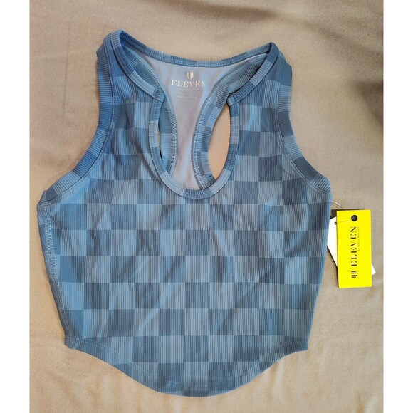 Women's Eleven by Venus Williams Ace Tank Ocean Checkered Print Active Top XS - Picture 4 of 7